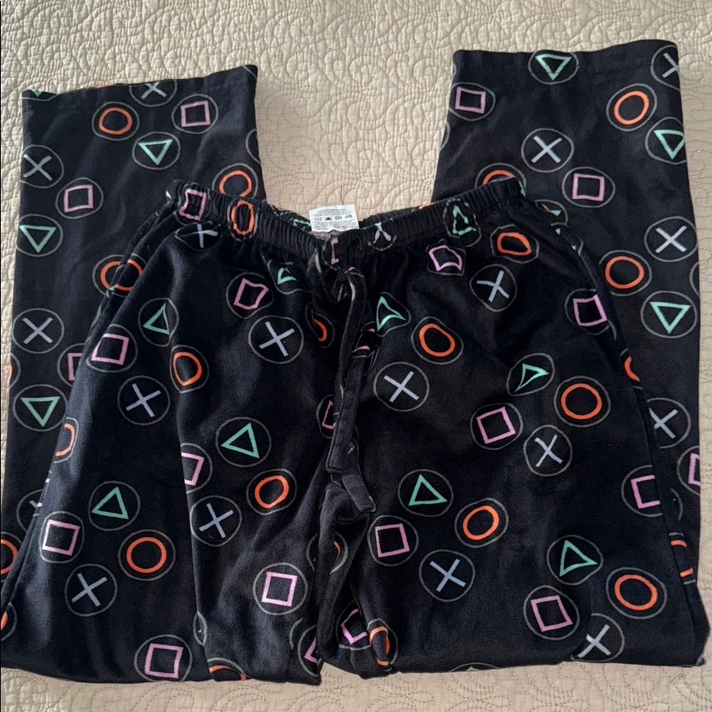 Black‎ Pajama Pants with Colorful Symbols